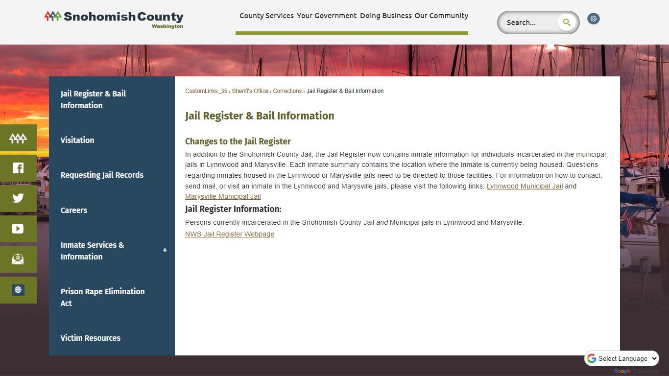 Jail Register & Bail Information - Snohomish County, WA