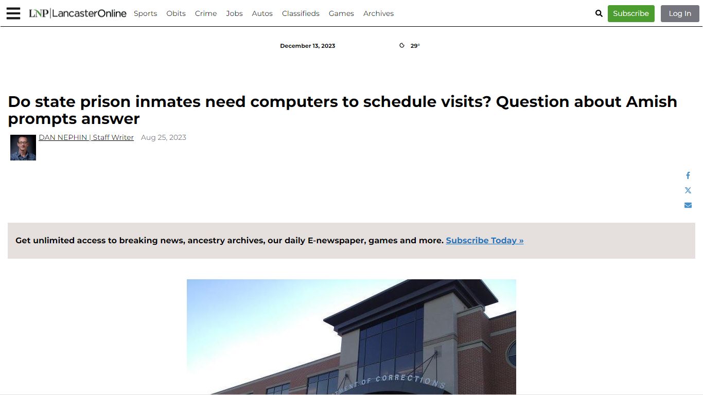 Do state prison inmates need computers to schedule visits? Question ...